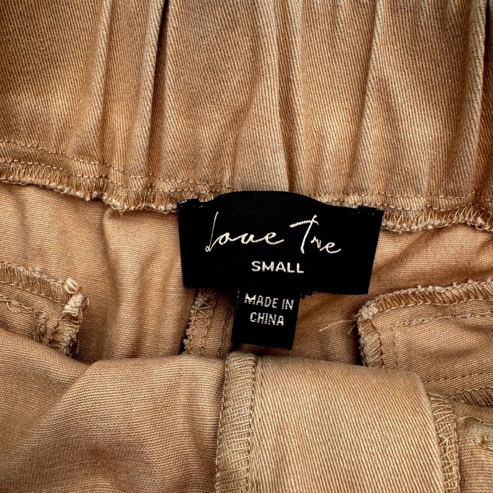 Love‎ Tree Womens Cargo Utility Shorts Camel Tan High Rise Tactical Size Small - Picture 4 of 5